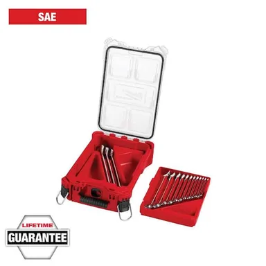 Milwaukee 48-22-9484, accessory: SAE Combination Wrench Set with PACKOUT Compact Organizer (15-Piece)